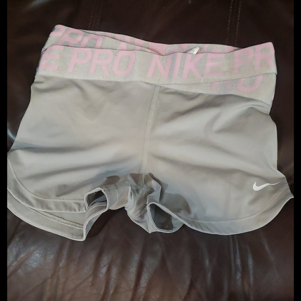 Nike pro silver shorts